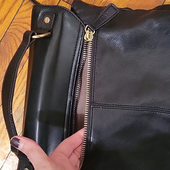 J.Crew Black Leather Satchel Bag. EUC Academia Schoolgirl Preppy - Picture 8 of 15